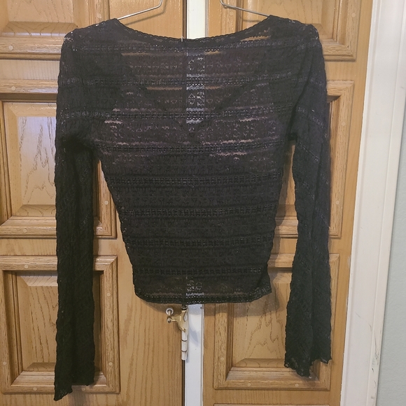Bebe black lace top, size L - Picture 2 of 3